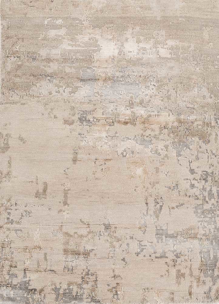  grey and black wool and bamboo silk Hand Knotted Rug